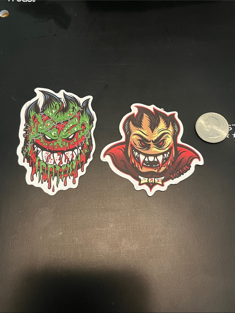 Spitfire Vibrant Horror Character Sticker Duo - Green & Red Vampire Sticker Set